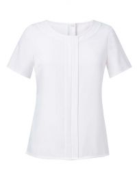 Elegante Kurzarm Damenbluse Weiß